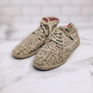 TOMS cheetah print lace up booties